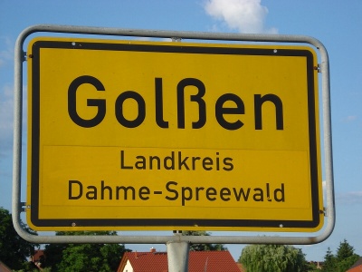 Ortsschild Golßen